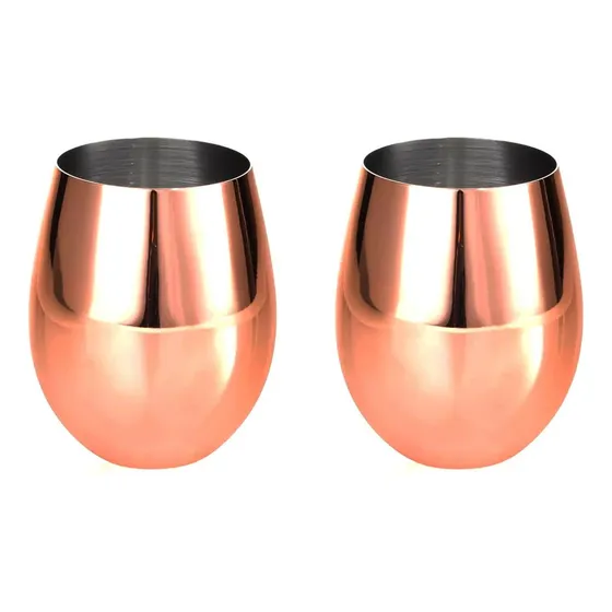 Vasos Cobre Liso Moscow Mule Set De 2 Mugs Coctel 500ml Cantina Blue Label