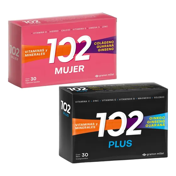 Combo 102 Mujer + 102 Plus 30 Dias Sabor Sin Sabor