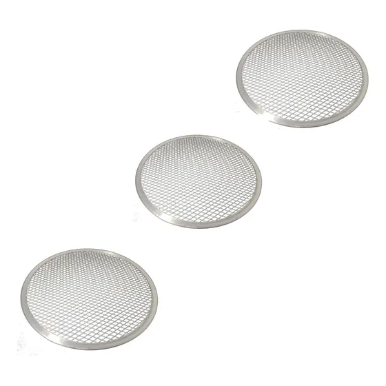 Kit 3 Tela P/ Assar Pizza Mais Rápido Em Alumínio 35cm