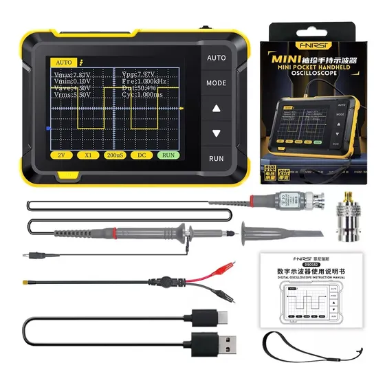 Miniosciloscopio portátil Fnirsi Dso152 con sonda X10 P6100