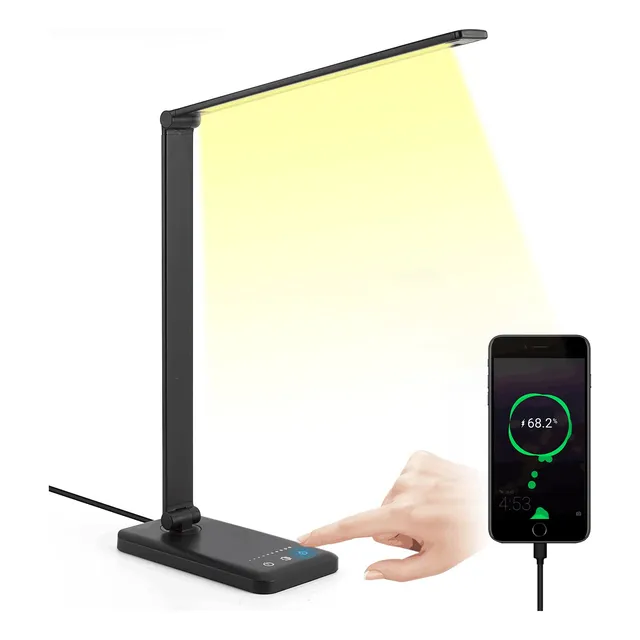 Lámpara De Escritorio Led Regulable Con Usb Y Control Táctil