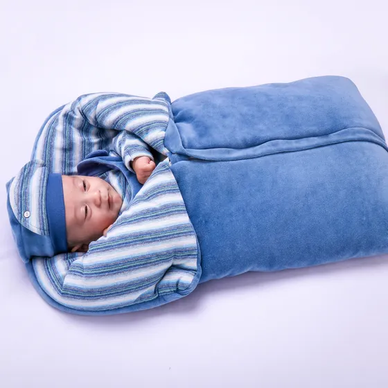 Kit De Saída Maternidade Menino Com Porta Safari Azul Jeans