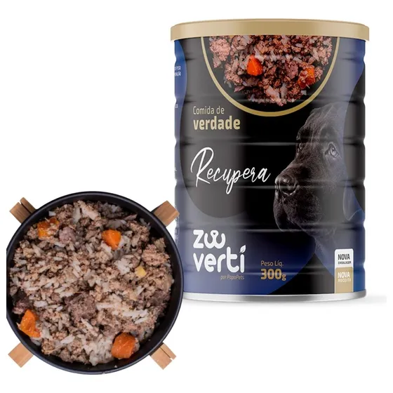 Alimentação Úmida Natural Zoovert Recupera Cão Hipercalórica