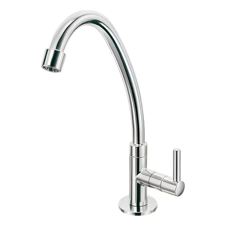 Torneira De Pia Cozinha Bancada Bica Móvel Alta Abs 1/4v Prateado Brilhante