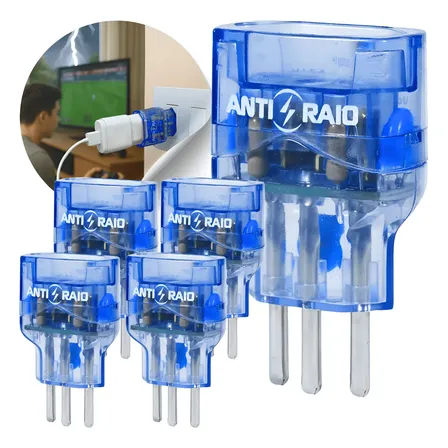 Kit 05 Dps Protetor Embrastec Anti Raios 10a Elétrico Bivolt