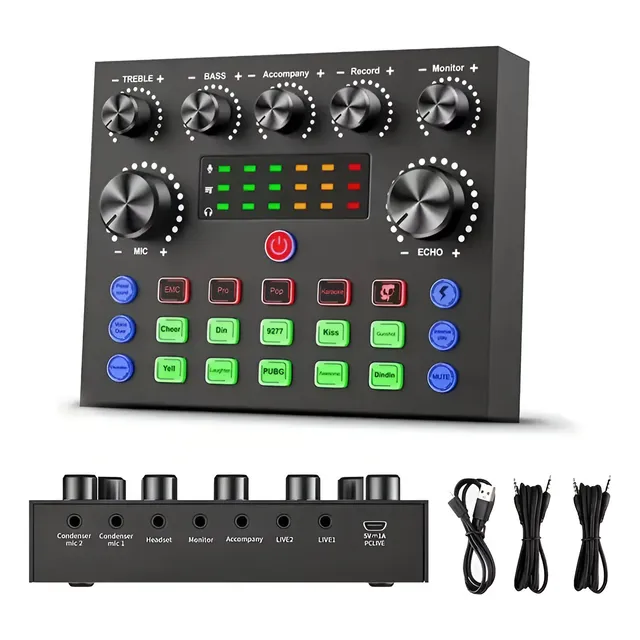 Mezclador Consola De Audio Bt Tarjeta De Sonido Seisa Xy-v8s