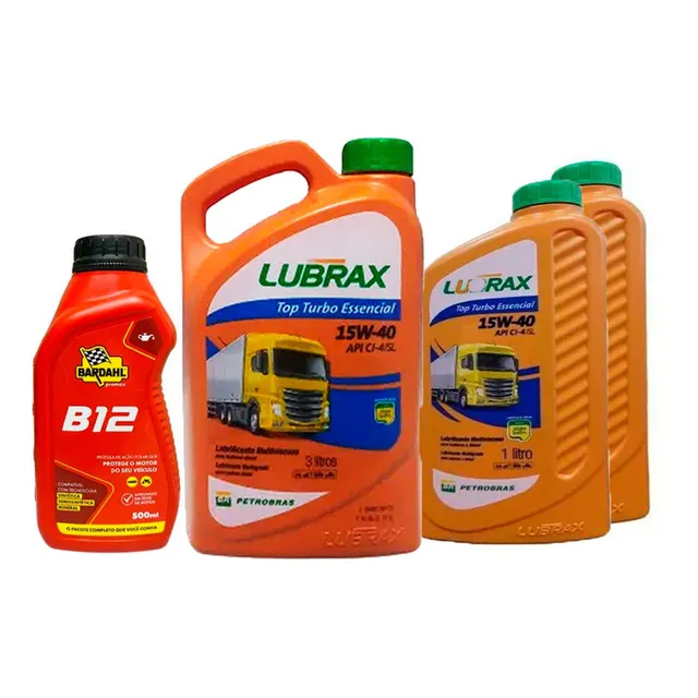 Kit Bardahl B12 500ml + 5 Litros Óleo 15w40 Top Turbo Diesel