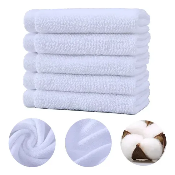 Toalla Facial 100% Algodón Suave De Alta Densidad Mayoreo Economica 30x30cm 5pzs Color Blanco Yuriria Ultraabsorbente Para Baño