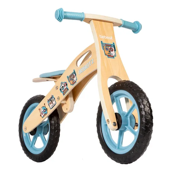 Bicicleta De Equilibrio Aprendizaje Madera Robot Celeste