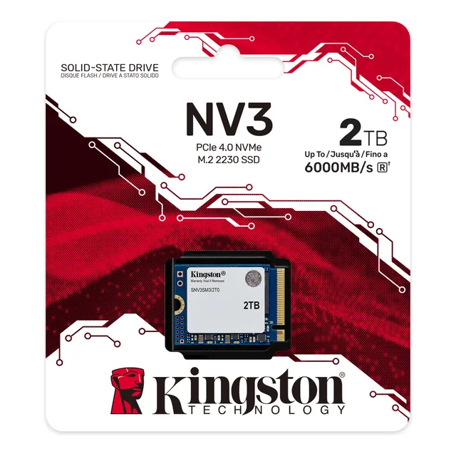 Ssd Kingston Nv3 2tb Nvme Pcie 4.0 2230 Lectura/escritura 6000/5000mb/s