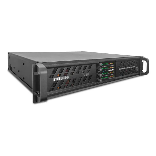 Amplificador Steelpro Audio Profesional Clase Td 4x2500w Rms Color Negro Potencia de salida RMS 10000 W