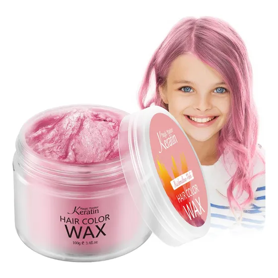 Cera Temporal De Color Para El Cabello, Color Rosa Malvavisc