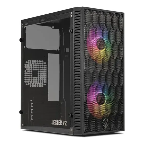 Gabinete para jogos TGT Jester V2 com 2 ventiladores cor Preto