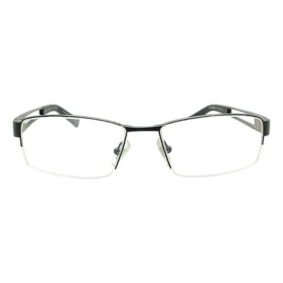 Monturas Oga Metal Y Acetato Unisex Negro Metal / Rojo