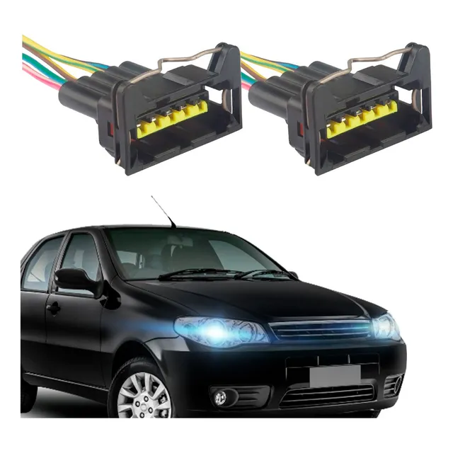 02 Chicote Conector Plug Soquete Farol Bifocal Gol Gti/tsi 