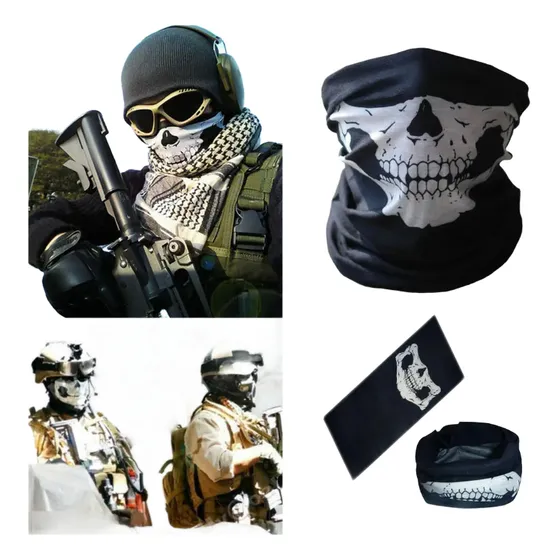 Pañuelo Buff Táctico De Calavera Bandana Táctica Tubular