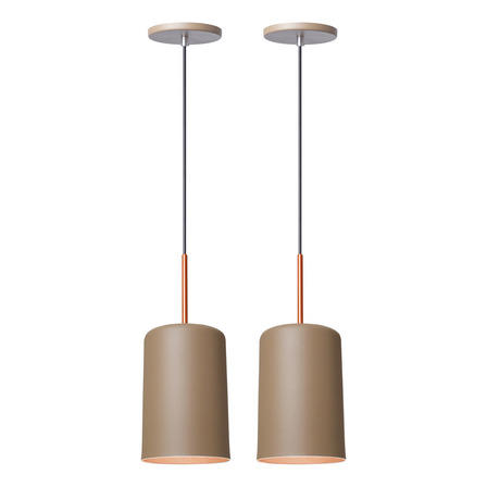 Kit 2 Luminária Pendente Veneza Fendi Iluminar Ambiente Kit 2 Luminária Pendente Veneza Fendi Iluminar Ambiente
