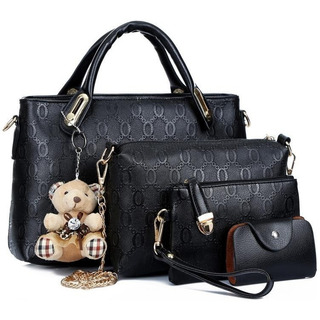 Set 4 Bolsas Mujer Moda Dama Crossbody Cosmetiquera Correa Set 4 Bolsas Mujer Moda Dama Crossbody Cosmetiquera Correa