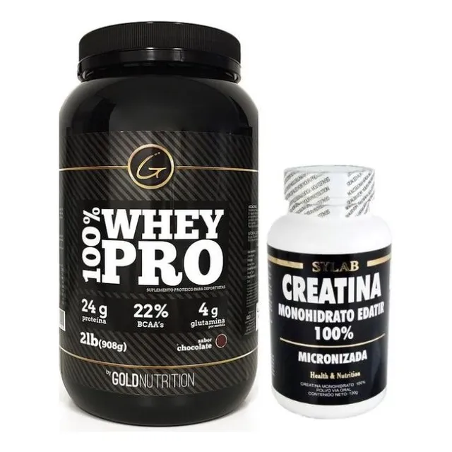 Proteina Whey Pro 2lb Gold Nutrition + Creatina Sylab 120g
