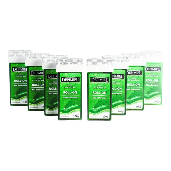Depimiel kit x8 Cera Depilatoria Roll On Aloe Vera X 100 Gr