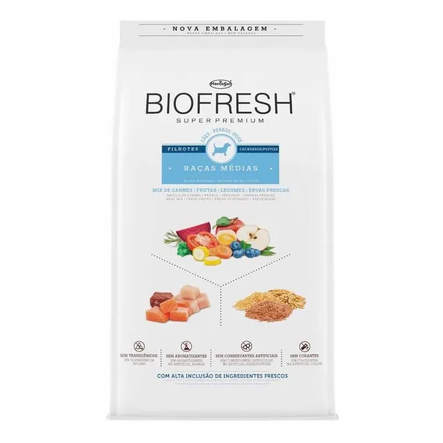 Alimento Biofresh para perro cachorro de raza mediana en bolsa de 3kg