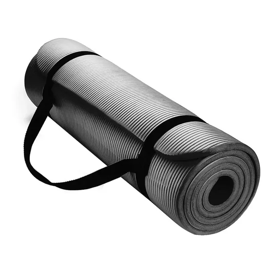 Mat 10 Mm Yoga Pilates Extra Grueso, Largo Color Negro