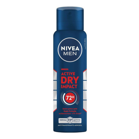 Nivea Men Desodorante Antitranspirante Aerossol Active Dry Impact 150ml Nivea Men Desodorante Antitranspirante Aerossol Active Dry Impact 150ml
