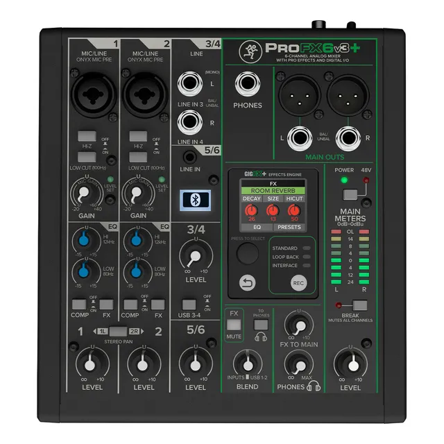 Mezcladora Análoga Con Interfaz De 6 Canales Profx6v3 Plus M