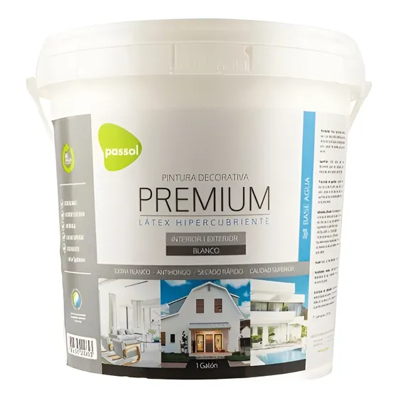 Latex Blanco Premium Int/exterior 1gl. Passol 