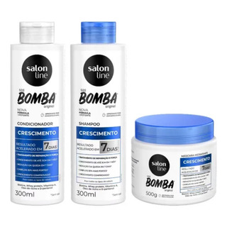 Kit Shampoo Condicionador E Máscara Bomba Salon Line C/3 Kit Shampoo Condicionador E Máscara Bomba Salon Line C/3