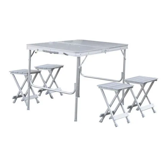 Mesa C/banquetas Plegables Ntk Royal Camping Aire Libre