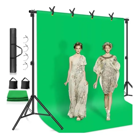 Suporte Fundo Infinito Chroma Key 3x2m + Bolsa + Sacos Areia