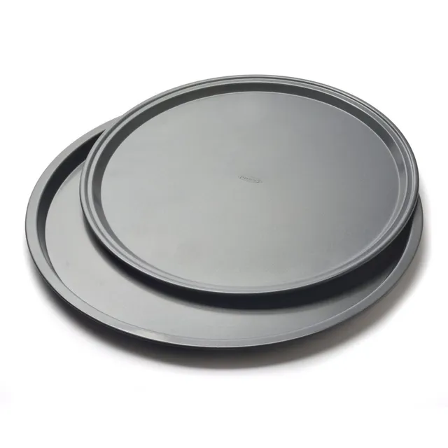 Set De 2 Bandejas Moldes Redondo Para Pizza Pan Horno Press