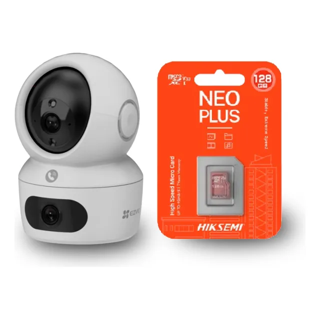 Cámara Ezviz Dual H7c 8mp + Tarjeta Micro Sd 128gb