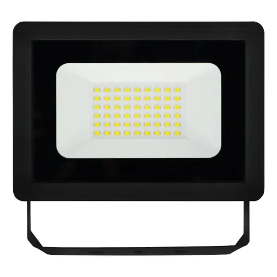Foco Proyector De Área Led Reflector Exterior 50w 220v Ip65 Carcasa Negro Luz Blanco Cálido 3000°k SEC Demasled