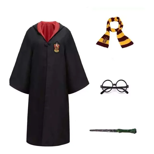 Kit Capa Harry Potter Varita, Bufanda, Gafas Talla Adulto