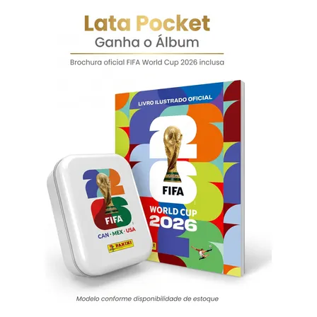 Kit Álbum Copa Do Mundo Fifa 2026 Panini Brinde Lata Pocket
