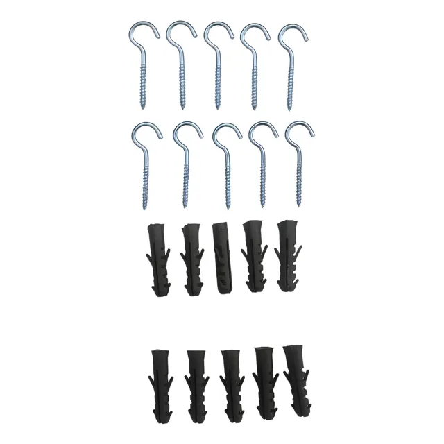 Gancho Parafuso Com Bucha 8 Mm Parede Zincado 10 Unidades