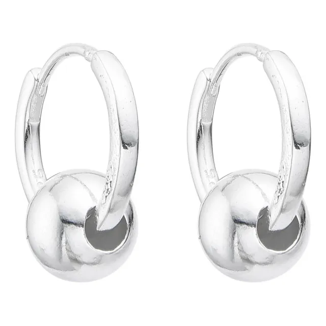 Argollas Huggies De Bola 14mm En Plata 925