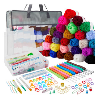 Kit De Agujas De Ganchillo Y Accesorios Para Tejer 128pcs Kit De Agujas De Ganchillo Y Accesorios Para Tejer 128pcs