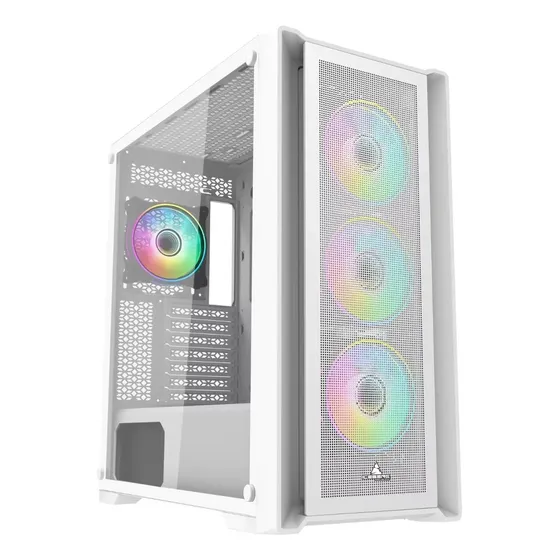 Chasis Caja Gamer Iceberg Titan M16 Blanca X4 Argb Fans
