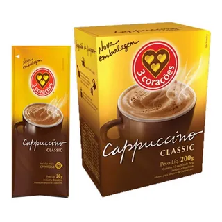 CafĂ© InstantĂąneo Cappuccino 3 CoraçÔes Cappuccino Classic Sem GlĂșten Caixa 200g CafĂ© InstantĂąneo Cappuccino 3 CoraçÔes Cappuccino Classic Sem GlĂșten Caixa 200g
