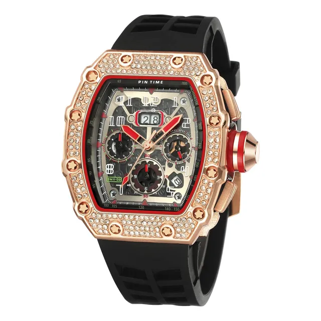 Pintime Hombres Bling Punk Cronografo Reloj De Diseño 3s1vg