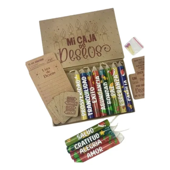 Kit Dia De Las Velitas Mi Caja De Deseos X12 Velas