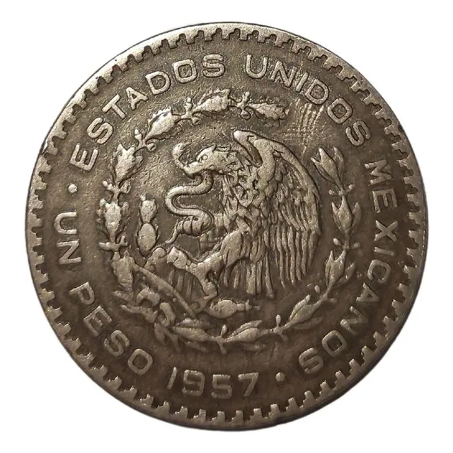 Moneda De Un Peso Estados Unidos Mexicanos 1957 José Morelos