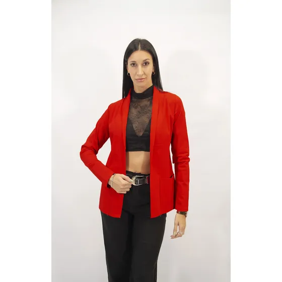 Blazer Saco Mujer De Vestir Bengalina Dama Bolsillos Moda