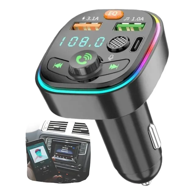 Carregador Celular Usb Carro Transmissor Fm Mp3 Bluetooth