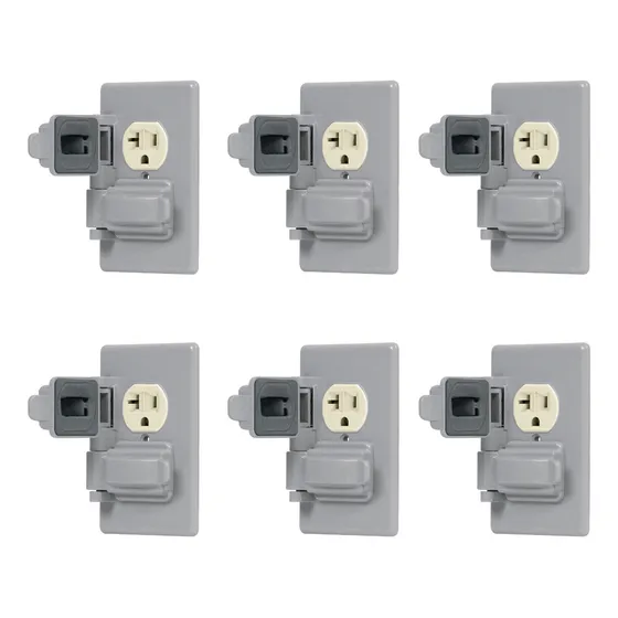 20pzs Contacto Duplex 20a 110v Con Tapa Para Intemperie Color Amarillo
