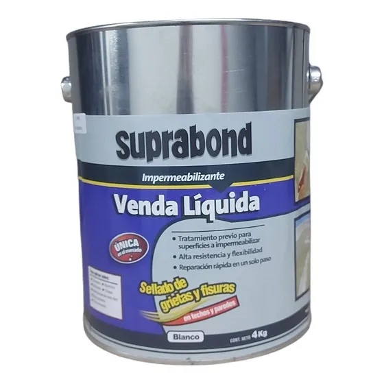 Venda Líquida Suprabond Impermeabilizante Blanca 4kg 