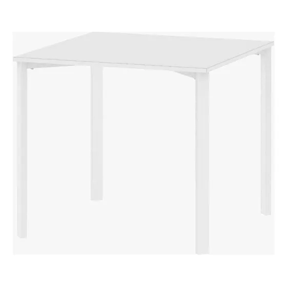 Mesa Comedor Living Cocina Cuadrada 0,85mt Milano Blanca Patas Blancas Dielfe